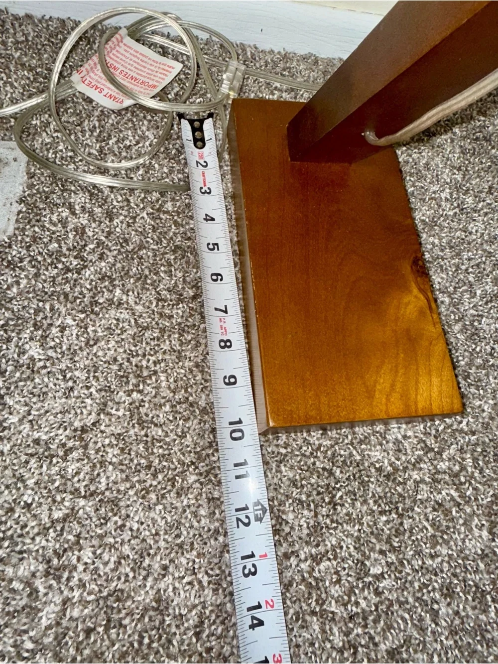 Modern wood hanging bulb table lamp